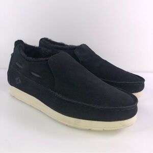 Sperry Mens Moc Sider Black Suede Lined Slip on Boots Shoes STS23724 Size 10.5M